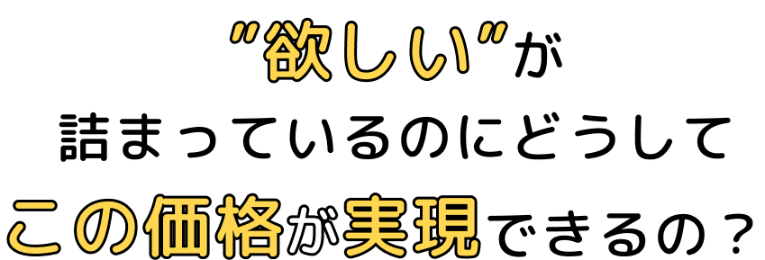 ”欲しい”が詰まっているのにどうしてこの価格が実現できるの?